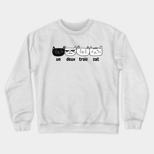 French cats cute un deux trois cat counting cats Crewneck Sweatshirt by From Mars